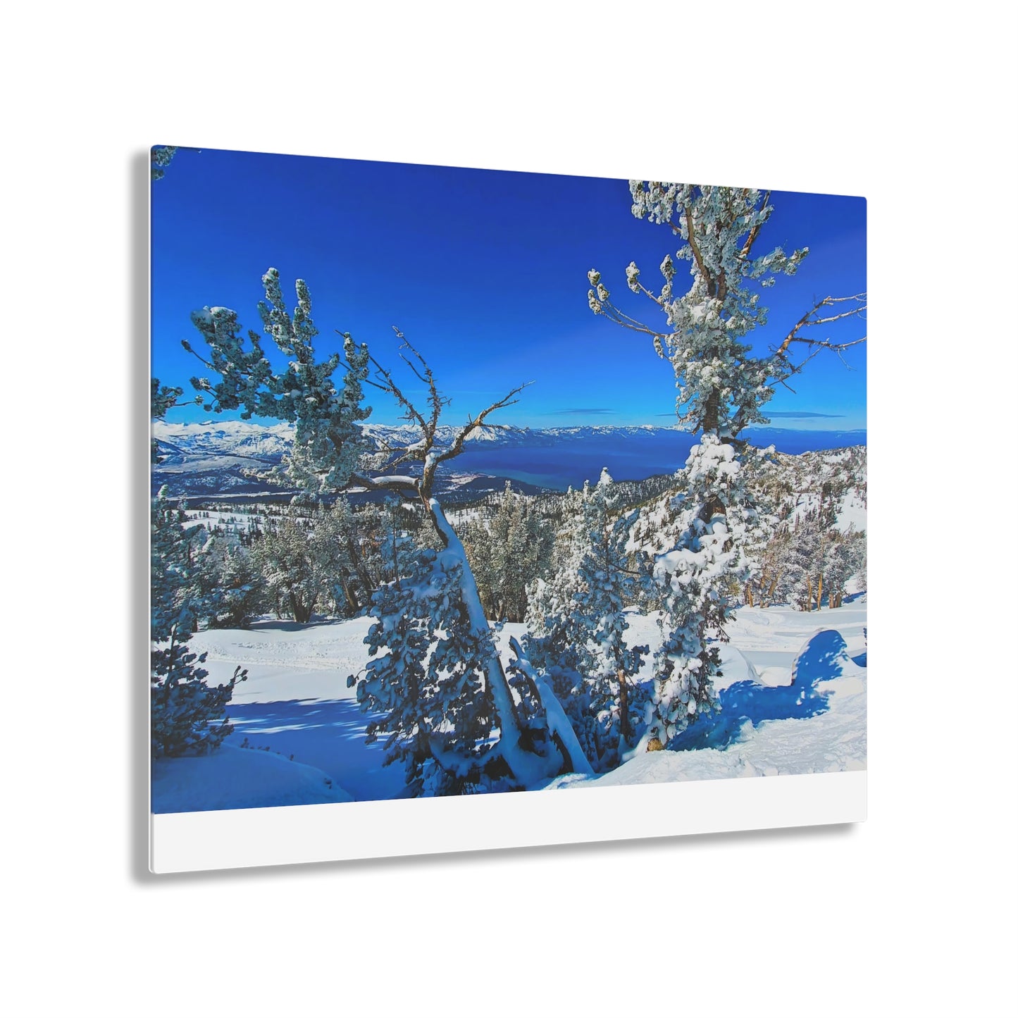 Acrylic Art - Lake Tahoe in Winter