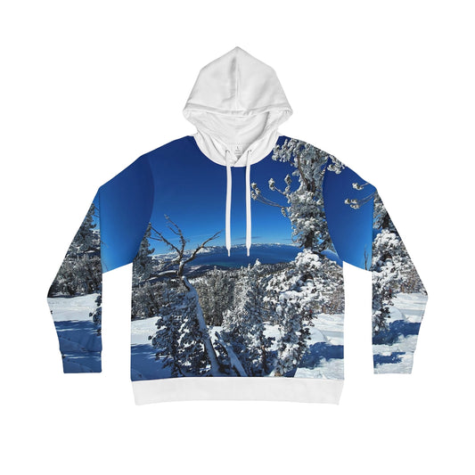 Hoodie Sweatshirt - Lake Tahoe in Winter   (white)