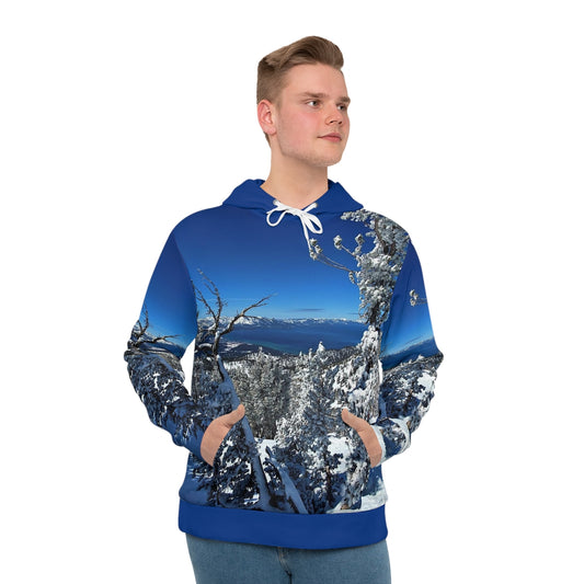 Hoodie Sweatshirt - Lake Tahoe in Winter  (blue)